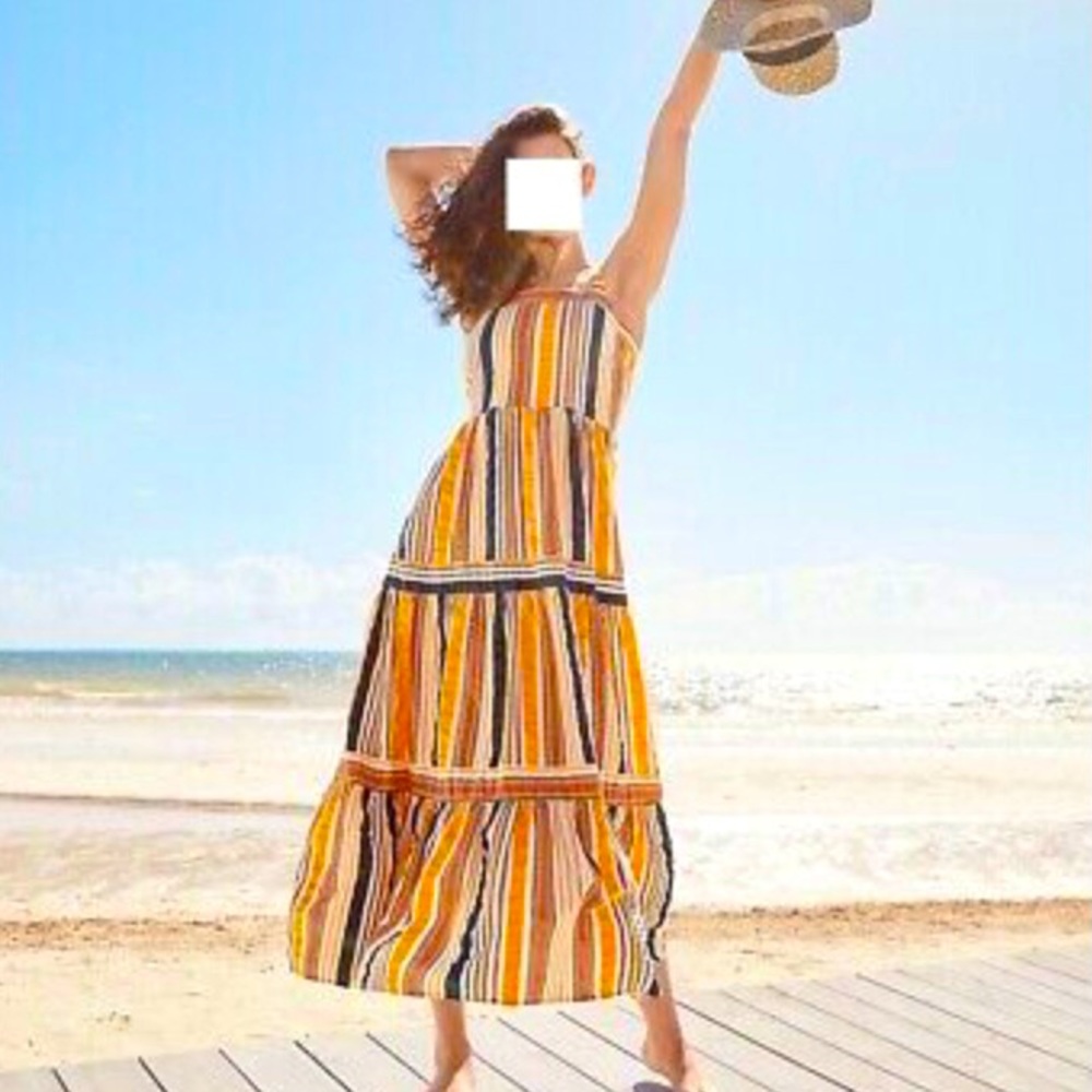 NWT LOFT Stripe Tiered Maxi